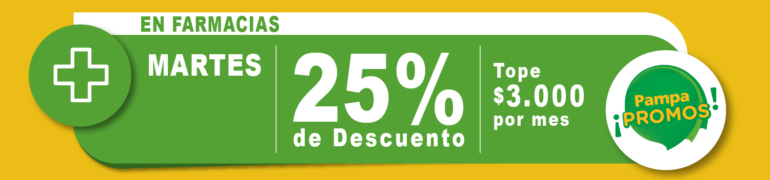 25% de Descuento en Farmacias y Perfumerías