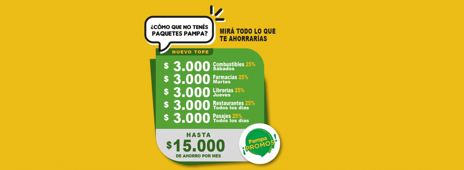 Con Paquetes Pampa todos los días tenés beneficios