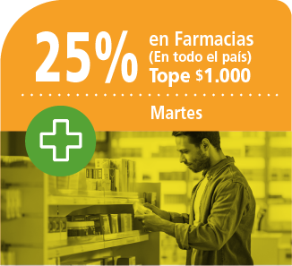 25% de Descuento en Farmacias y Perfumerías